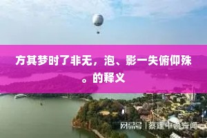 方其梦时了非无，泡、影一失俯仰殊。的释义