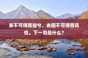 来不可得而知兮，去固不可得而讯也。下一句是什么？