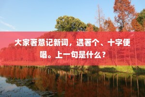 大家著意记新词，遇著个、十字便唱。上一句是什么？