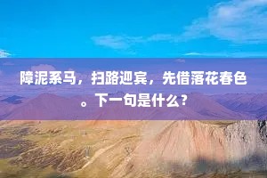 障泥系马，扫路迎宾，先借落花春色。下一句是什么？