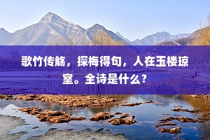 歌竹传觞，探梅得句，人在玉楼琼室。全诗是什么？