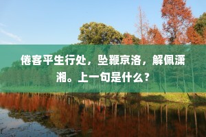 倦客平生行处，坠鞭京洛，解佩潇湘。上一句是什么？