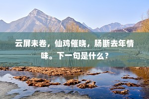 云屏未卷，仙鸡催晓，肠断去年情味。下一句是什么？