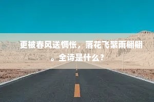 　更被春风送惆怅，落花飞絮雨翩翩。全诗是什么？
