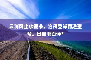 云消风止水镜净，泊舟登岸而远望兮。出自哪首诗？