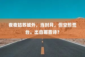 夜夜姑苏城外，当时月，但空照荒台。出自哪首诗？