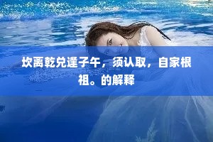坎离乾兑逢子午，须认取，自家根祖。的解释