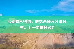 七碗吃不得也，唯觉两腋习习清风生。上一句是什么？