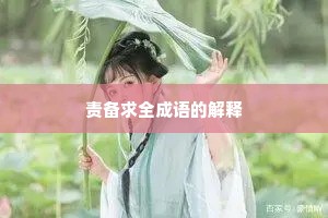 责备求全成语的解释