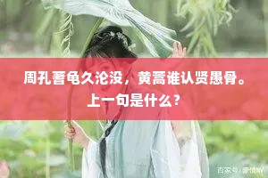 周孔蓍龟久沦没，黄蒿谁认贤愚骨。上一句是什么？