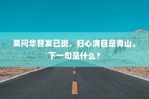 莫问华簪发已斑，归心满目是青山。下一句是什么？