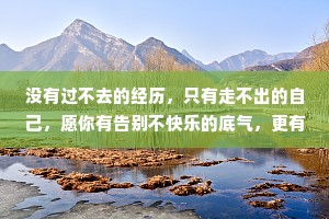 没有过不去的经历，只有走不出的自己，愿你有告别不快乐的底气，更有不畏前进的勇气