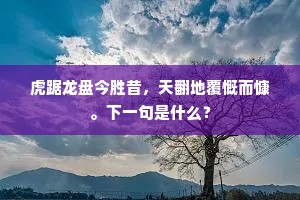 虎踞龙盘今胜昔，天翻地覆慨而慷。下一句是什么？