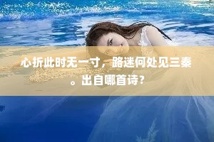 心折此时无一寸，路迷何处见三秦。出自哪首诗？