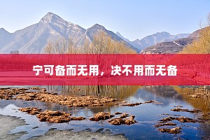 宁可备而无用，决不用而无备