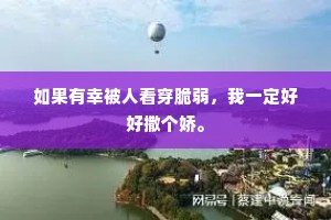 如果有幸被人看穿脆弱，我一定好好撒个娇。