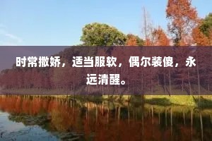 时常撒娇，适当服软，偶尔装傻，永远清醒。