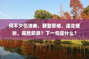 何不夕引清奏，朝登翠楼，逢花便折，闻胜即游？下一句是什么？
