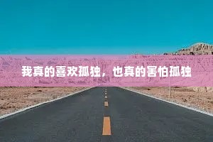 我真的喜欢孤独，也真的害怕孤独