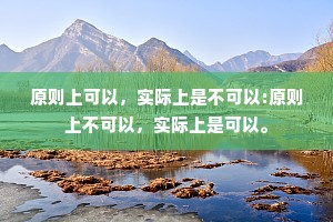 原则上可以，实际上是不可以:原则上不可以，实际上是可以。