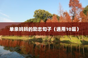 单亲妈妈的励志句子（通用10篇）