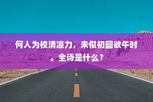 何人为校清凉力，未似初圆欲午时。全诗是什么？