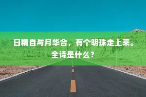 日精自与月华合，有个明珠走上来。全诗是什么？