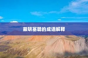 蔽明塞聪的成语解释