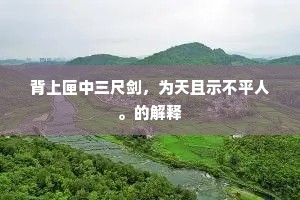 背上匣中三尺剑，为天且示不平人。的解释