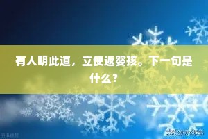 有人明此道，立使返婴孩。下一句是什么？