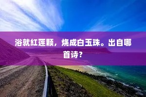 浴就红莲颗，烧成白玉珠。出自哪首诗？