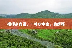 祖师亲有语，一味水中金。的解释