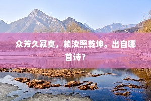 众芳久寂寞，赖汝照乾坤。出自哪首诗？