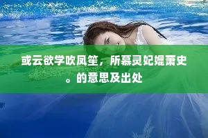 或云欲学吹凤笙，所慕灵妃媲萧史。的意思及出处