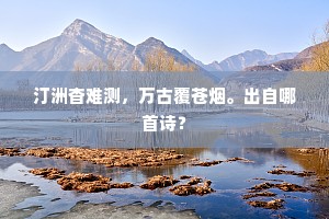 汀洲杳难测，万古覆苍烟。出自哪首诗？