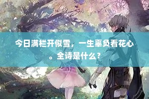 今日满栏开似雪，一生辜负看花心。全诗是什么？