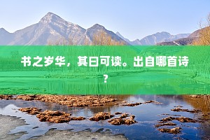 书之岁华，其曰可读。出自哪首诗？