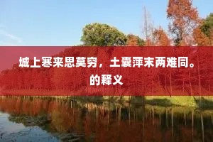 城上寒来思莫穷，土囊萍末两难同。的释义