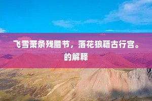 飞雪萧条残腊节，落花狼藉古行宫。的解释