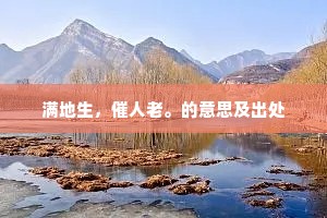 满地生，催人老。的意思及出处