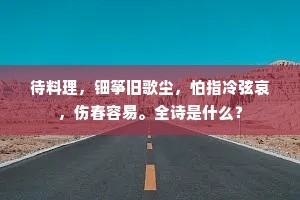 待料理，钿筝旧歌尘，怕指冷弦哀，伤春容易。全诗是什么？