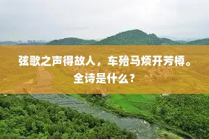弦歌之声得故人，车殆马烦开芳樽。全诗是什么？