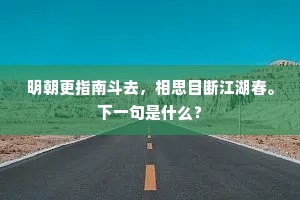 明朝更指南斗去，相思目断江湖春。下一句是什么？