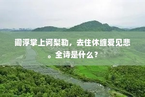 阎浮掌上诃梨勒，去住休缠爱见悲。全诗是什么？