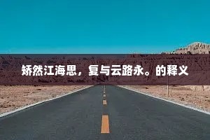 矫然江海思，复与云路永。的释义