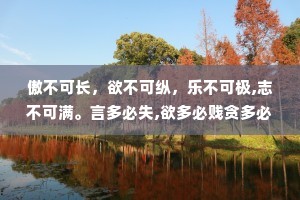 傲不可长，欲不可纵，乐不可极,志不可满。言多必失,欲多必贱贪多必苦，暗多必昧，争多必危。