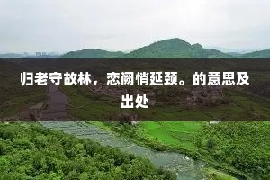 归老守故林，恋阙悄延颈。的意思及出处