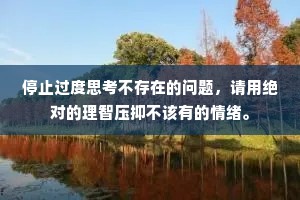停止过度思考不存在的问题，请用绝对的理智压抑不该有的情绪。