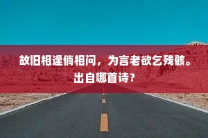 故旧相逢倘相问，为言老欲乞残骸。出自哪首诗？