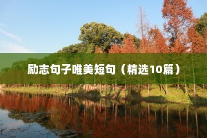 励志句子唯美短句（精选10篇）